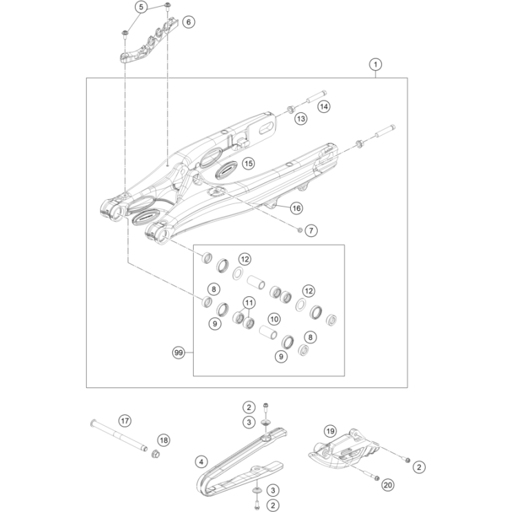 BRAS OSCILLANT HUSQVARNA 85 TC 2025 19/16